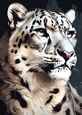 Vector Snow Leopard