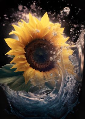 Sunflower Water Splash