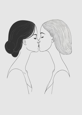 Art of two Women Kissing