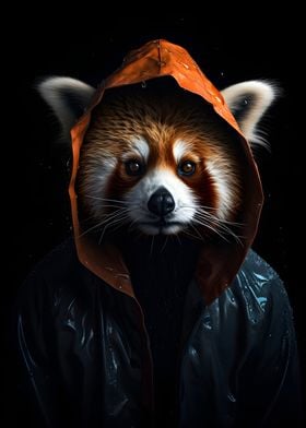 Red Panda in a Raincoat
