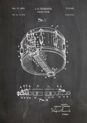 Snare drum patent 1963