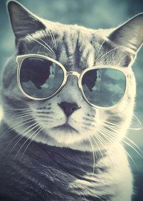 Cool Cat with Sunglasses