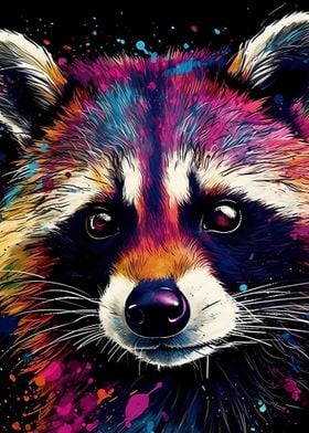 Raccoon Colorful