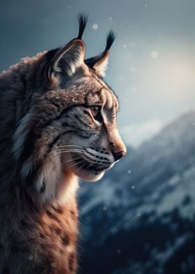 Wild Snow Lynx Bobcat