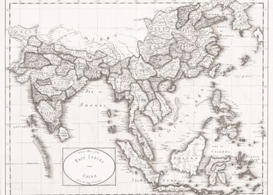 China and India white map