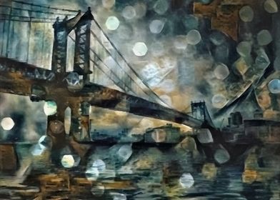 Manhattan bridge abstract
