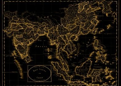 China India black gold map