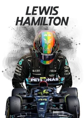 Lewis Hamilton 2020' Poster, picture, metal print, paint by pxlG, Displate