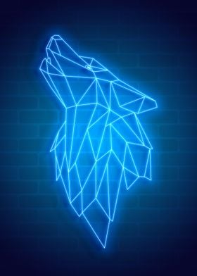 Polygon wolf neon