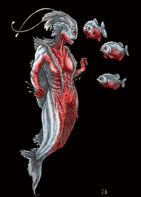 Redbellied Piranha Mermaid
