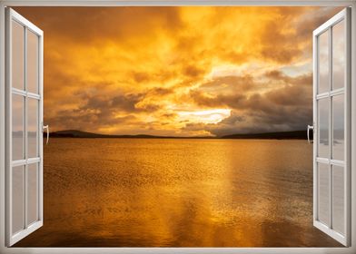 Window view lake