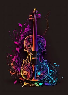 Violin Neon Art