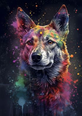 Dingo dog painting