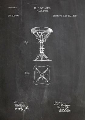 Piano stool patent 1879