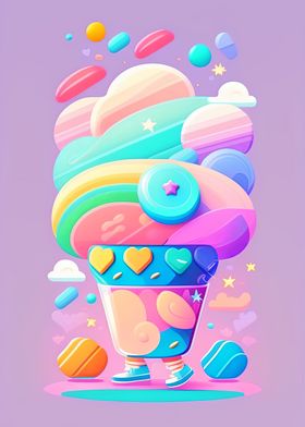 Candy monster ice cream