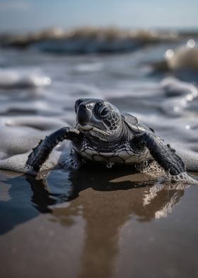 Baby Turtle Ocean