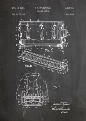 Snare drum patent 1963