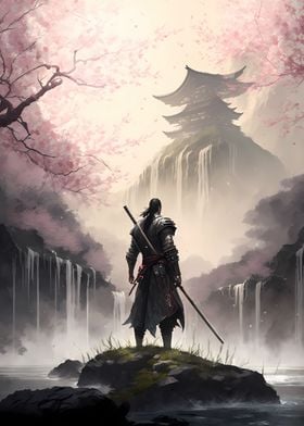 Japanese Samurai Waterfall
