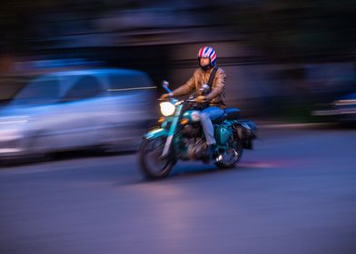 motorcycle in motion blur