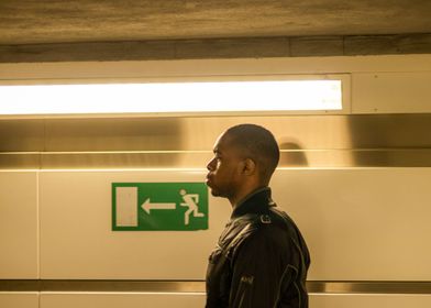 Man walking in the metro