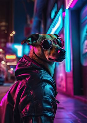 Synthwave Dog