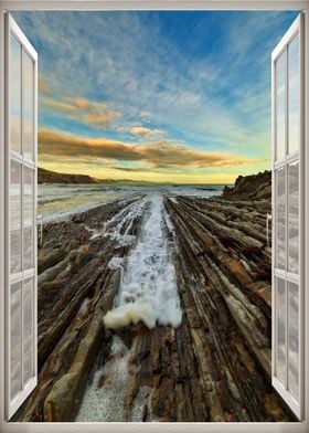 Window view sea landscape