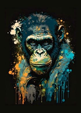 Chimpanzee Painting