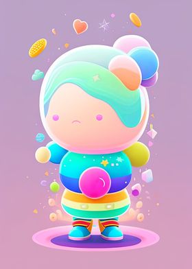 Cartoon candy humanoid
