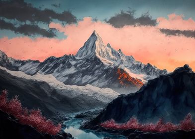 Mountains sunset