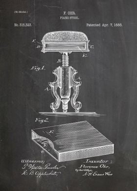 Piano stool patent 1885