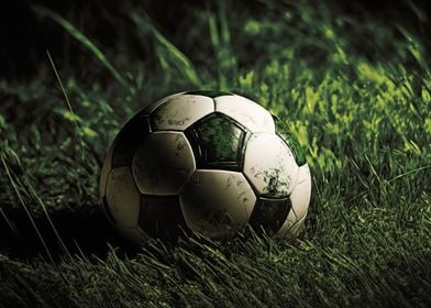 Soccer ball in grass 