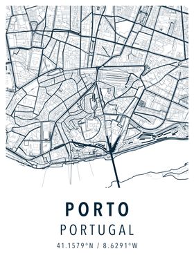 porto portugal simple map