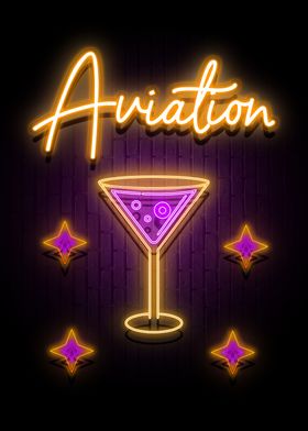 Aviation Cocktail Neon
