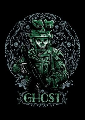 Ghost Mask green' Poster, picture, metal print, paint by Call of