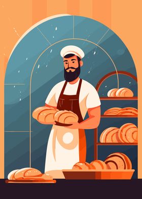 Baker in bakery