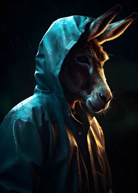 Donkey in a Raincoat