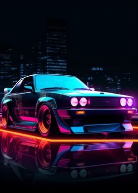 Neon Nissan Skyline