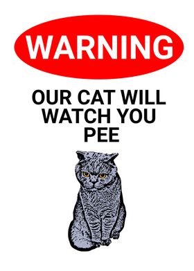 FUNNY CAT GREY PEE