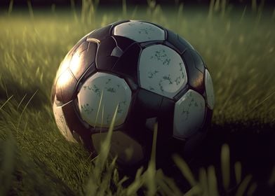 Soccer ball in grass 