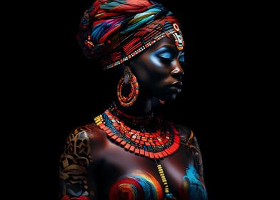 African model bodypainted