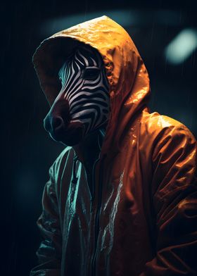 Zebra in a Raincoat