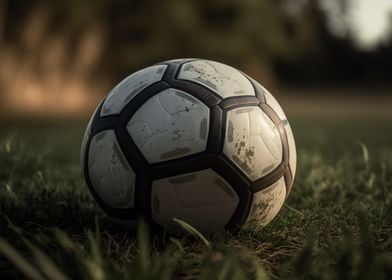 Soccer ball in grass 