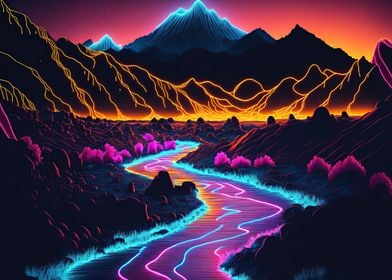 Japan Landscapes Neon