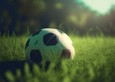 Soccer ball in grass 