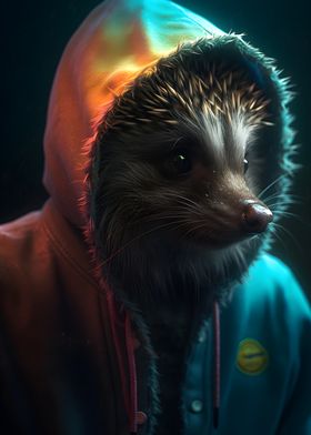 Hedgehog in a Raincoat