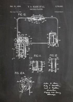 Record player patent 1956