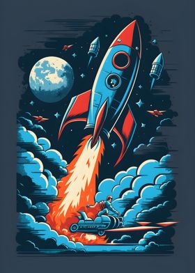 Flying To The Moon Poster
