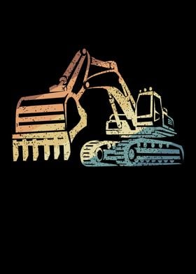 Excavator Retro Car Kids