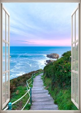 Window view sea landscape