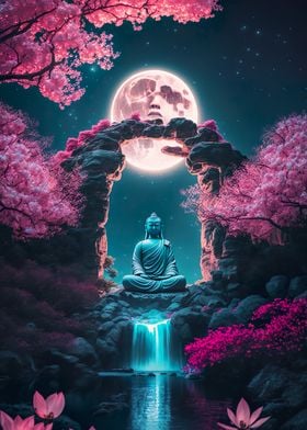 Spiritual Buddha at Night